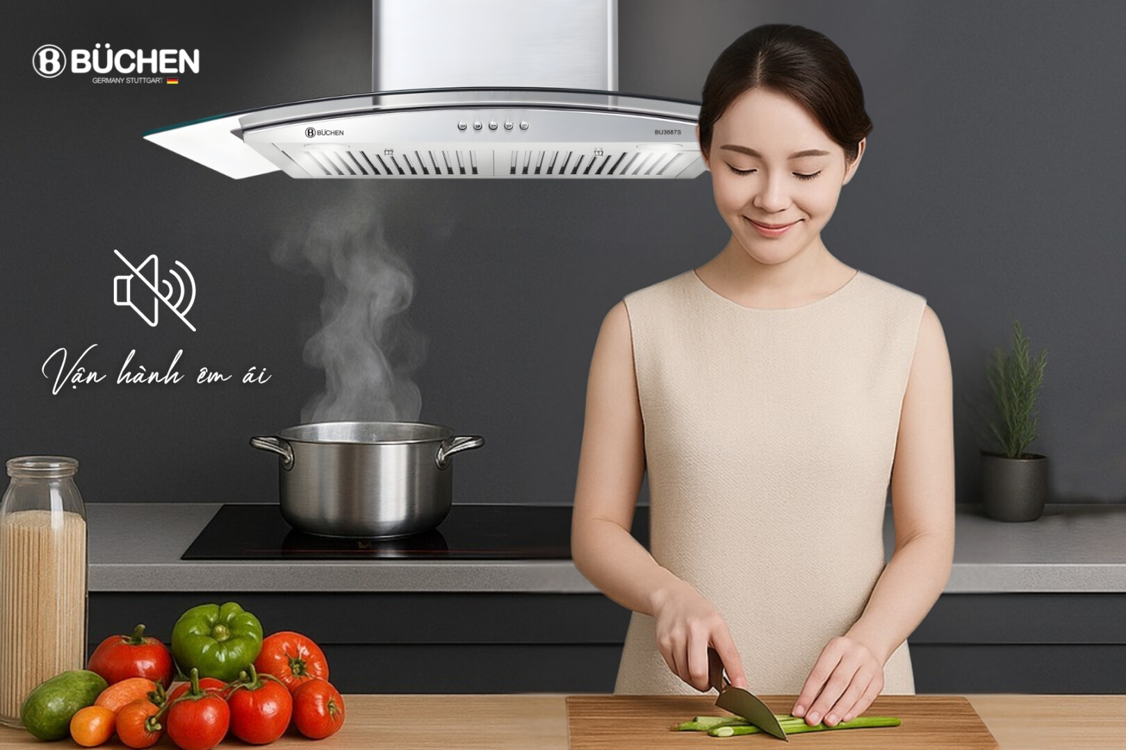 Máy hút mùi Buchen BU3687S