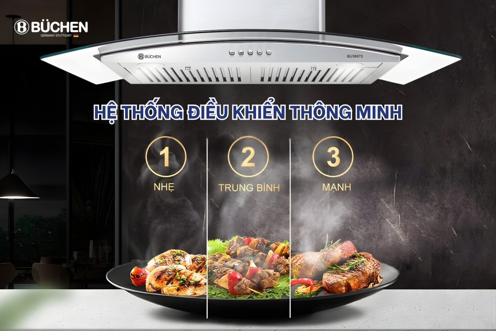 Máy hút mùi Buchen BU3687S