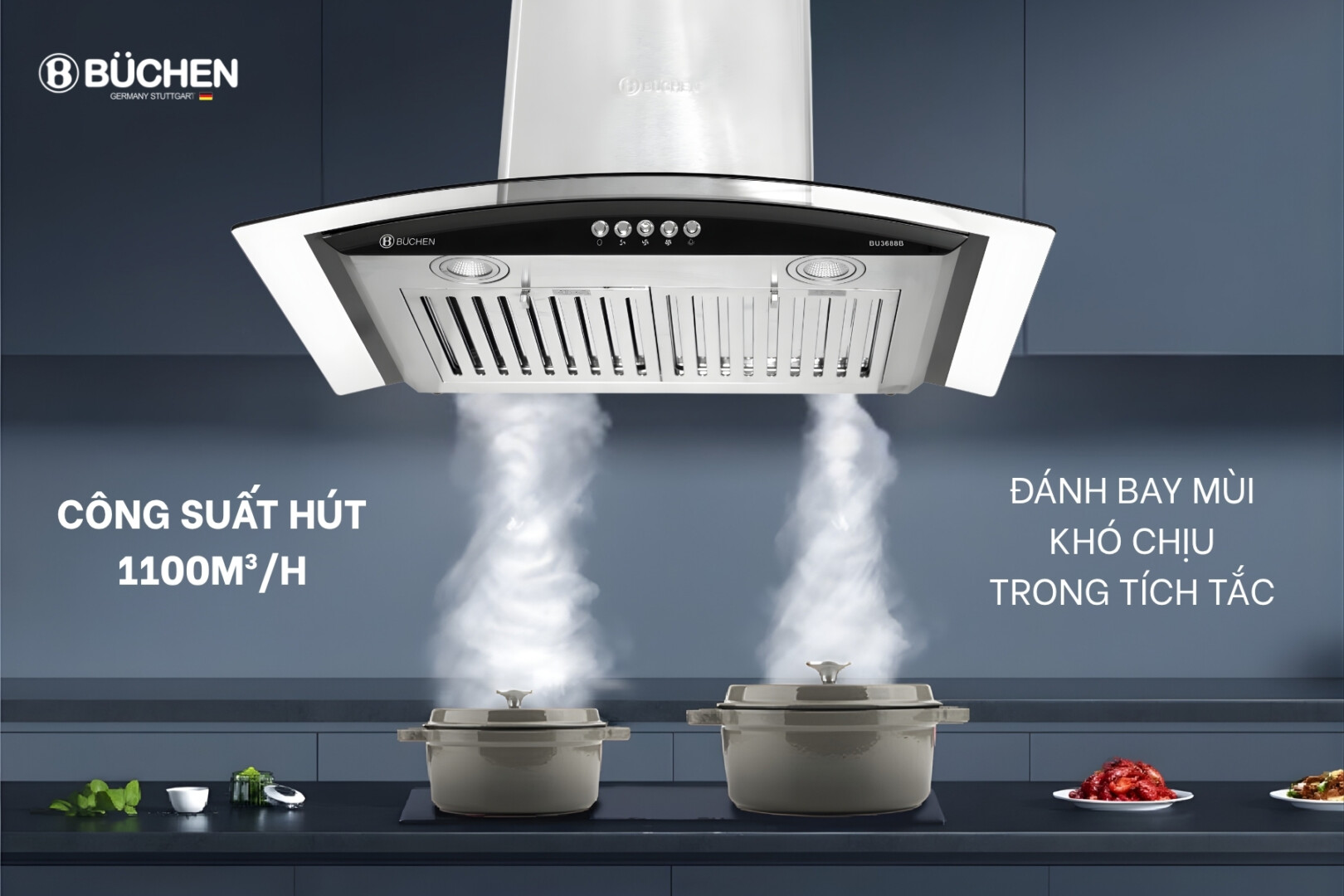 Máy hút mùi Buchen BU3688B