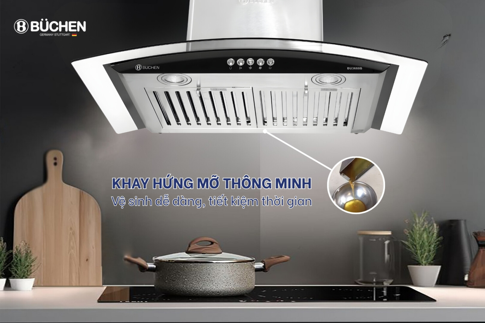 Máy hút mùi Buchen BU3688B
