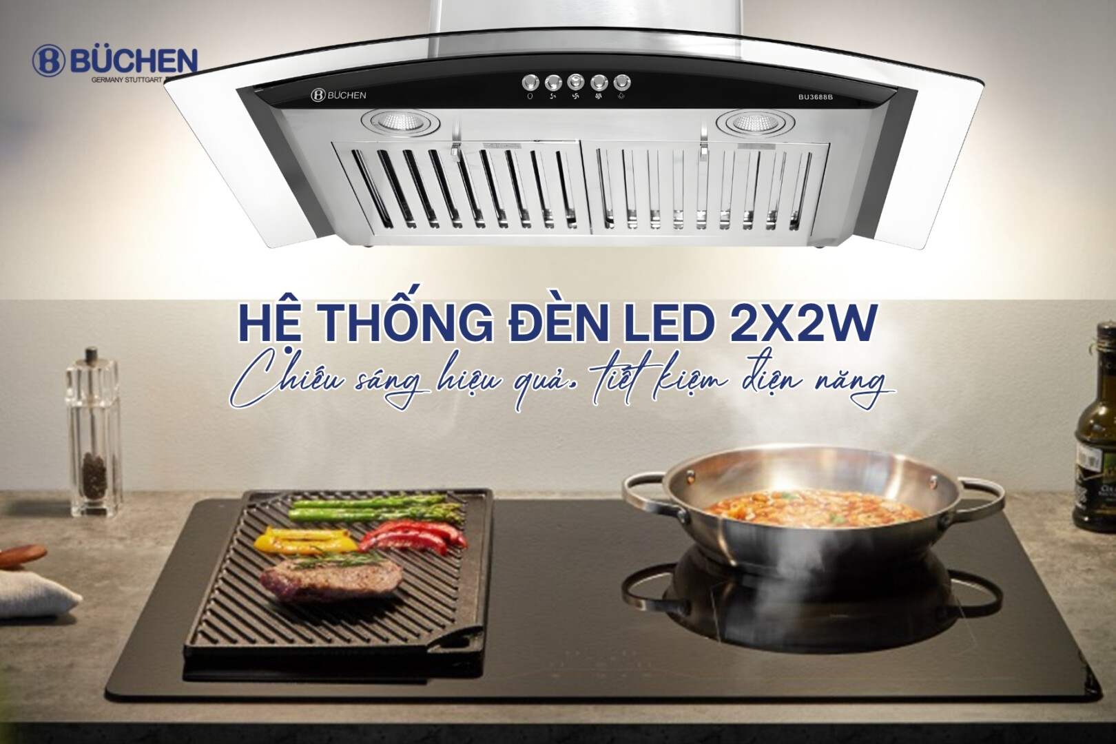 Máy hút mùi Buchen BU3688B