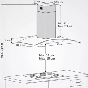 ảnh chi tiết cách lắp đặt máy hút mùi buchen