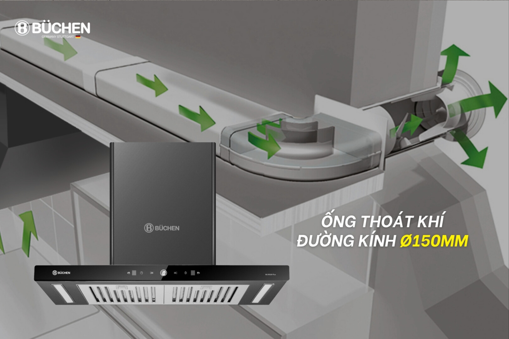 Máy hút mùi Buchen BU35DB Plus