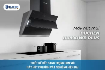 Thiết Kế Bếp Sang Trọng Hơn Với Máy Hút Mùi Kính Vát Nghiêng Hiện Đại