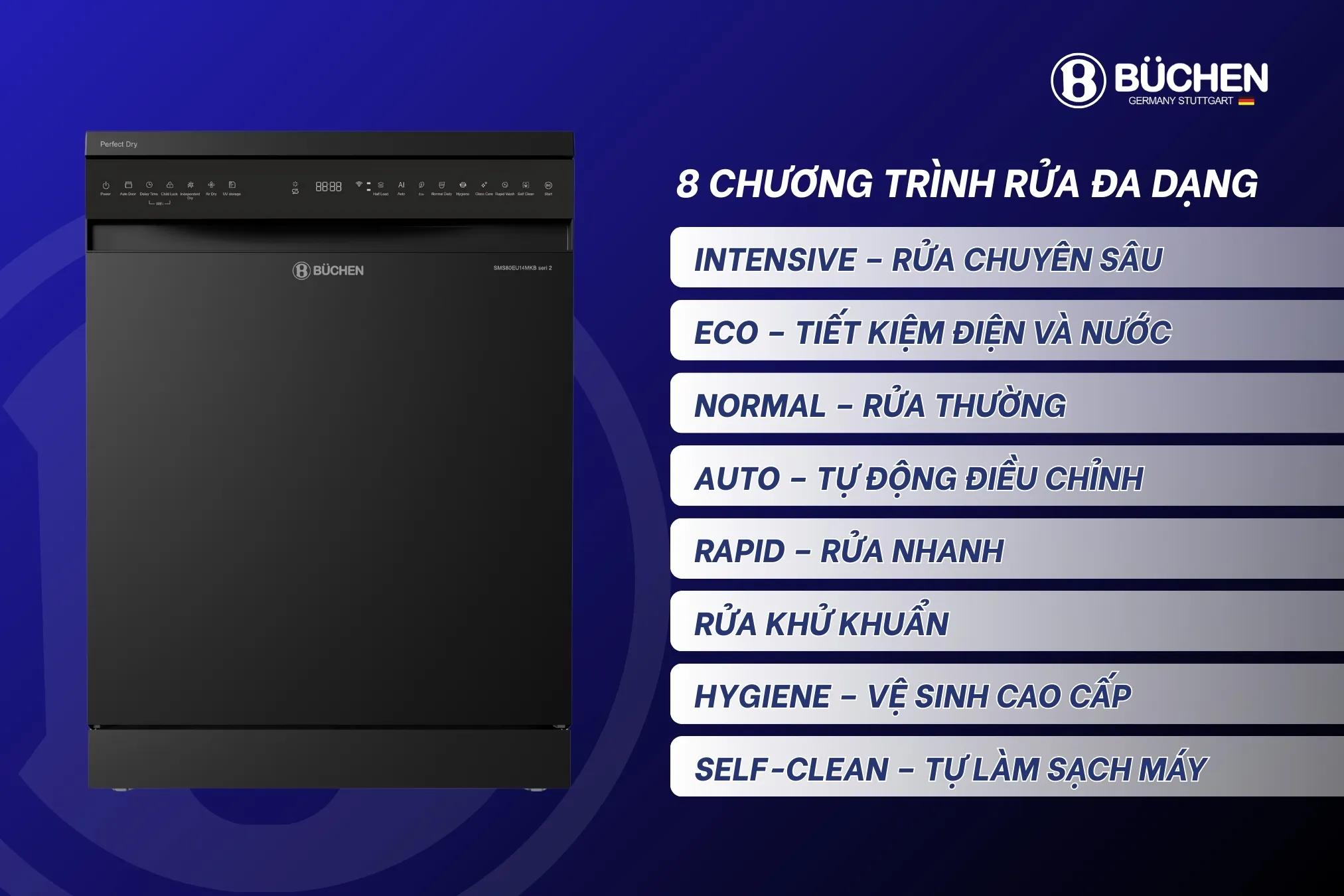 Máy rửa bát SMS80EU14MKB Seri 2