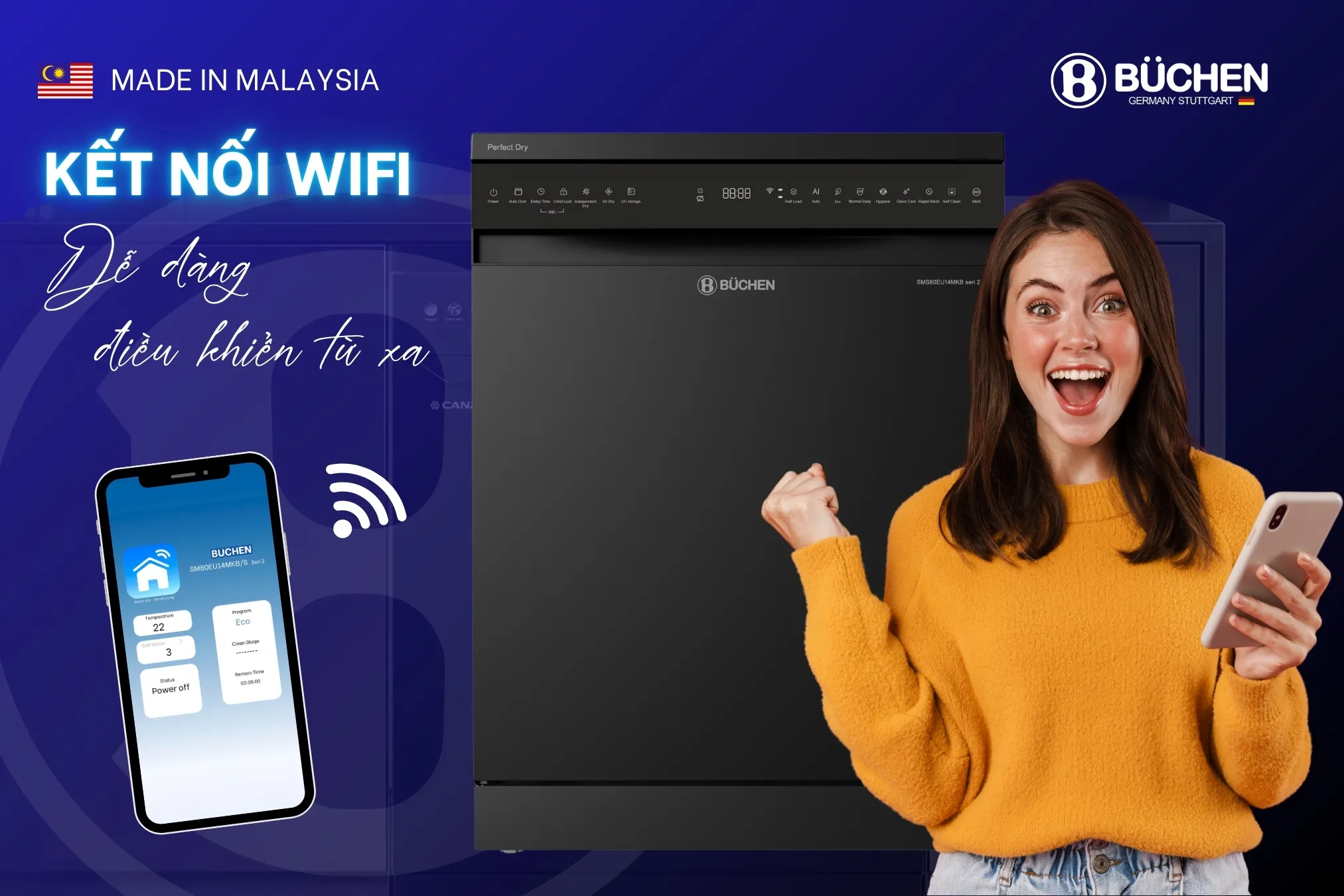 Máy rửa bát SMS80EU14MKB Seri 2