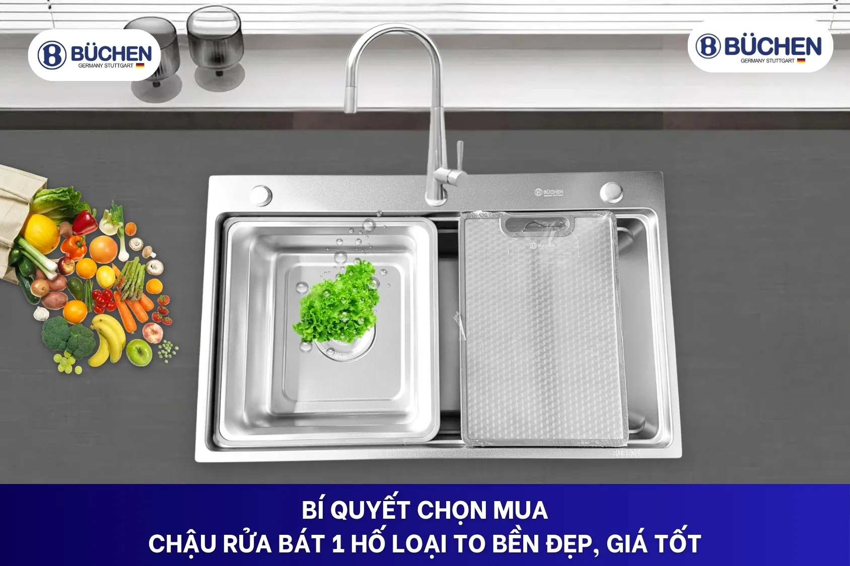 chậu rửa bát 1 hố loại to 