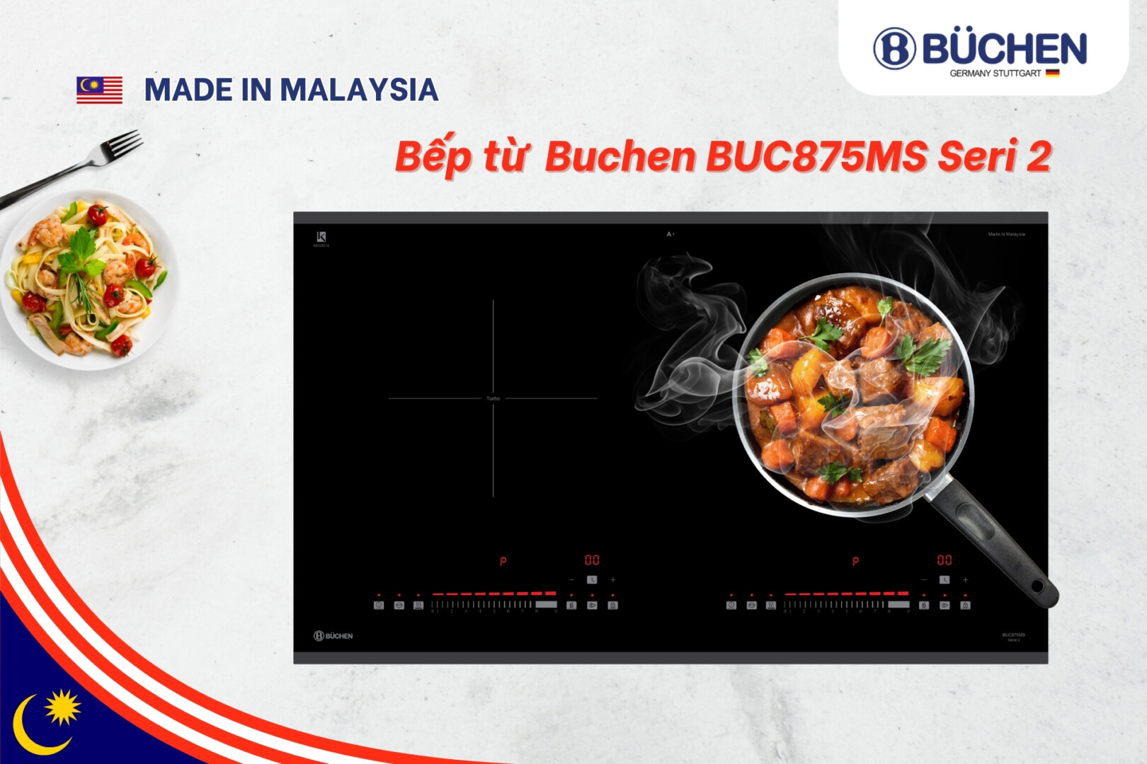 Bếp từ Malaysia có quạt lồng sóc