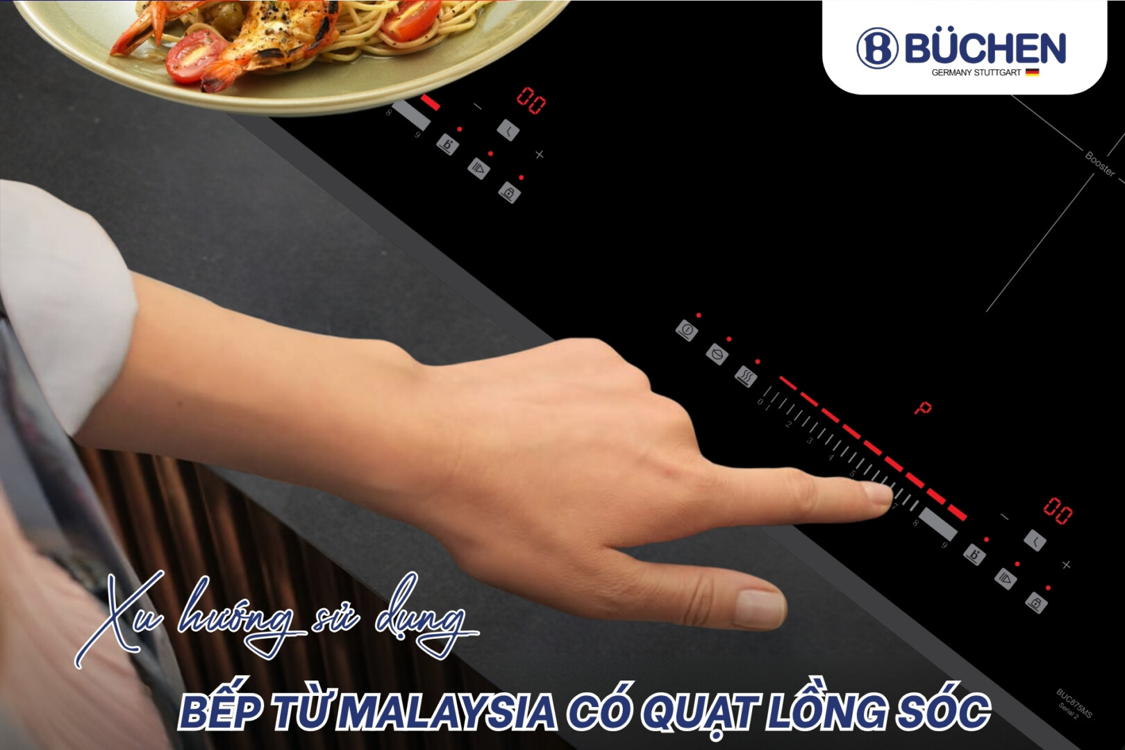 Modern induction cooktop with touch controls