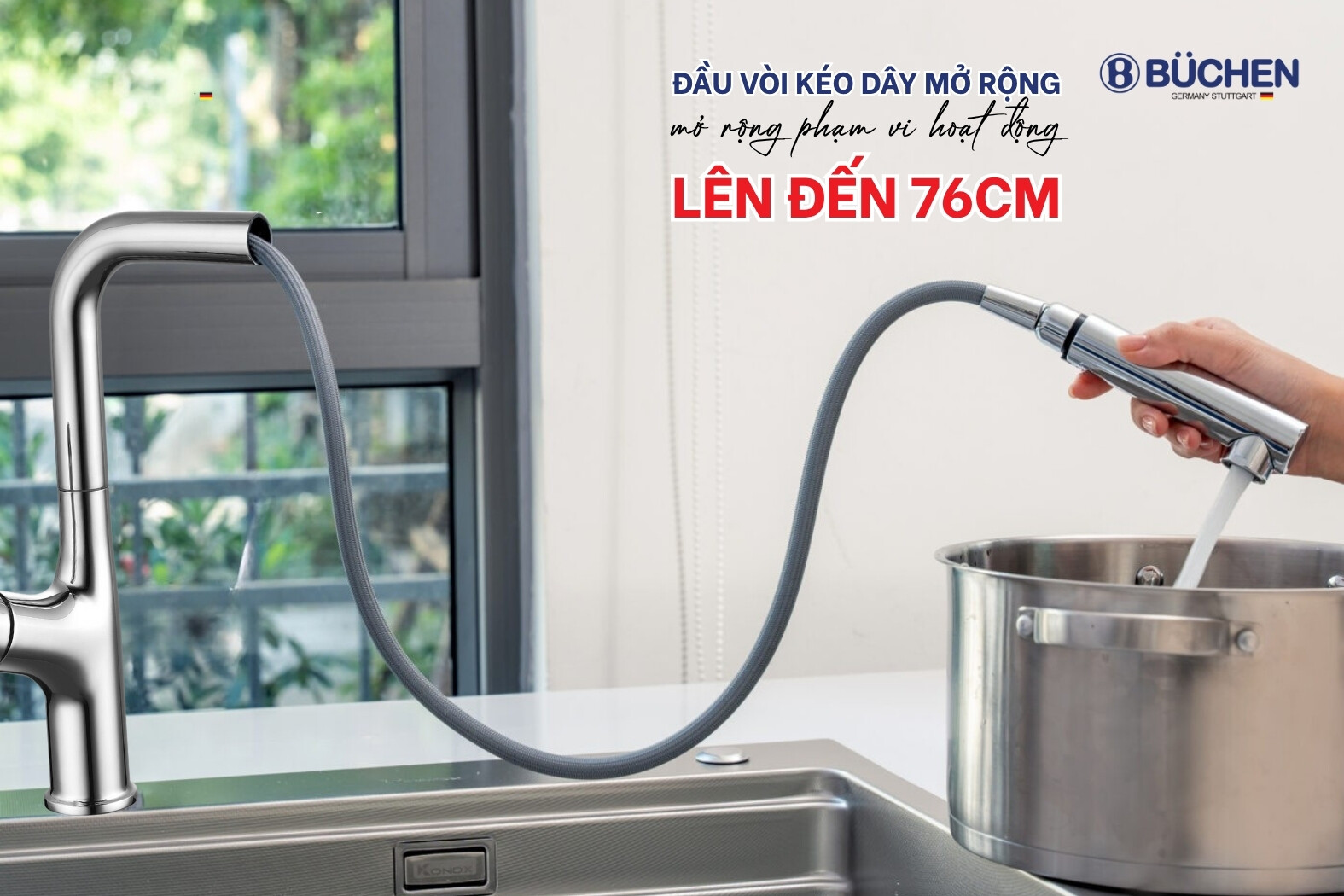 Vòi rửa bát Buchen BU640