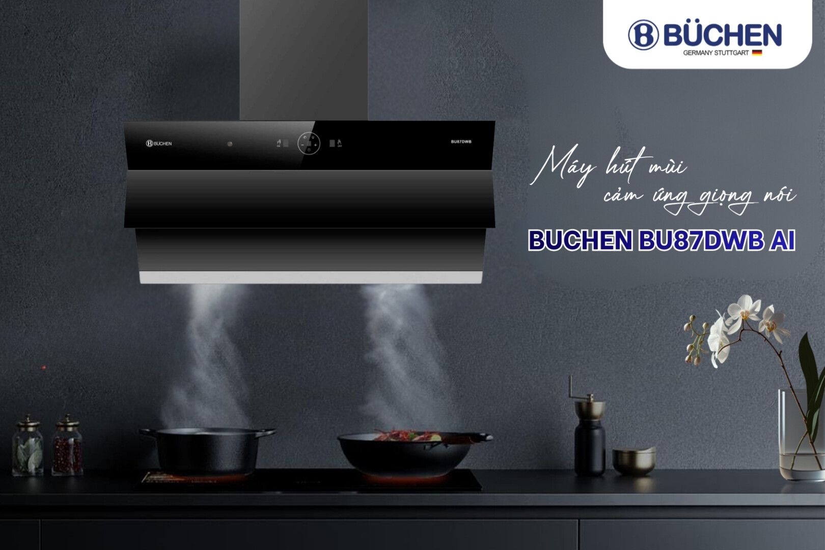 máy hút mùi cảm ứng giọng nói