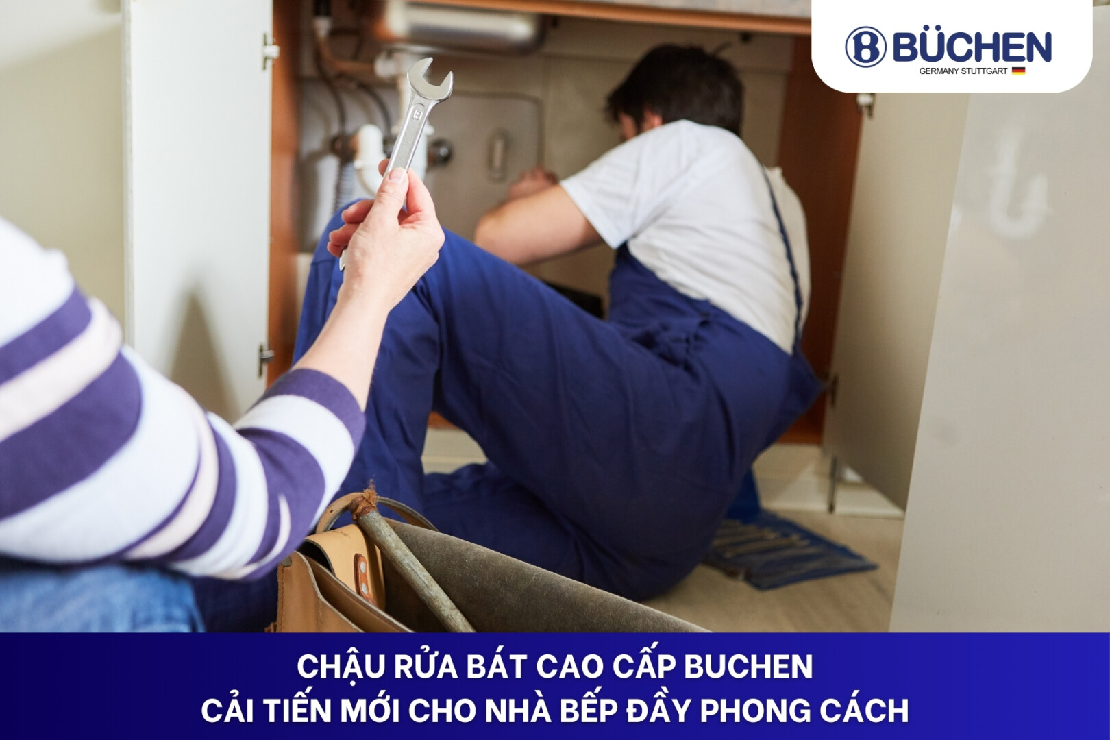 hướng dẫn lắp đặt chậu rửa bát Buchen