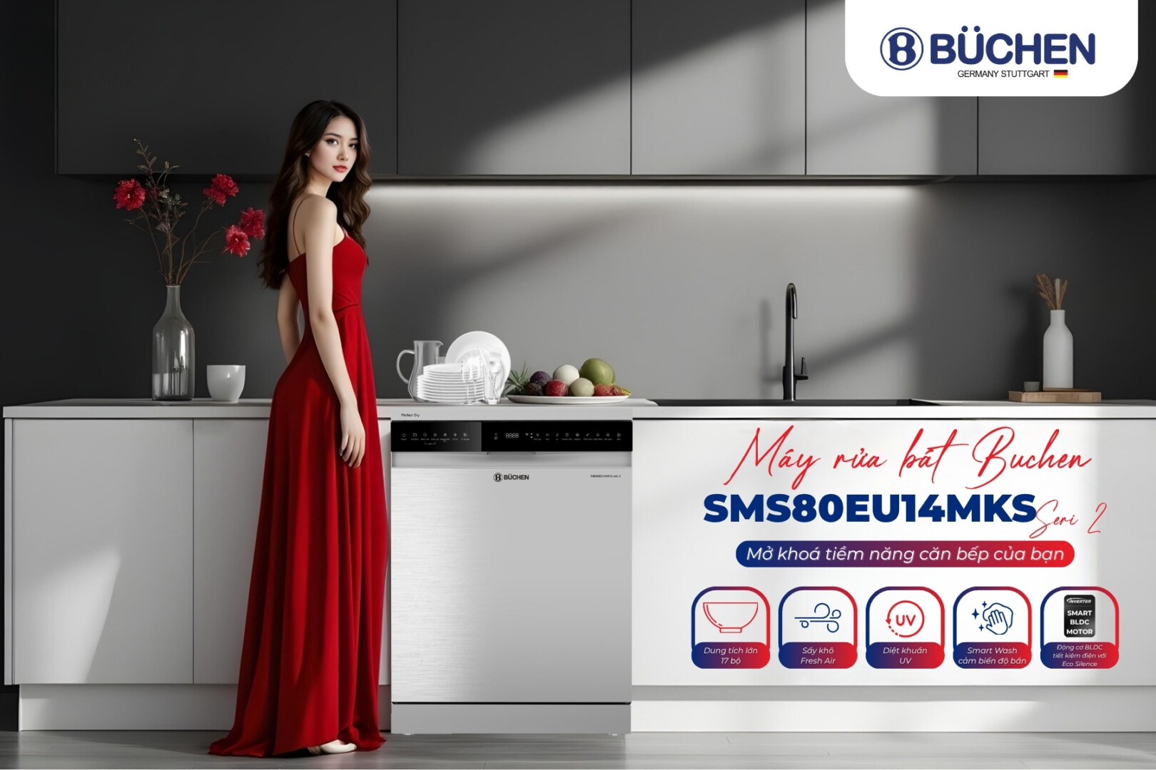 chức năng an toàn máy rửa bát Buchen