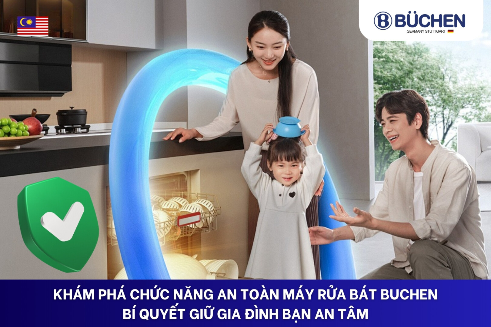 chức năng an toàn máy rửa bát Buchen