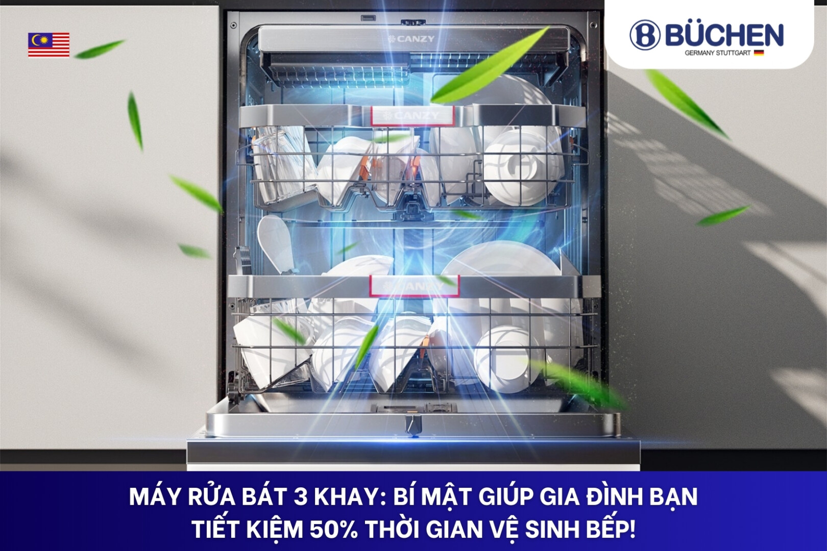 Máy rửa bát 3 khay