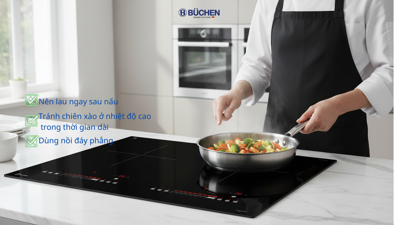 Bật Mí Cách Vệ Sinh Mặt Kính Bếp Từ Chuẩn Hãng Giúp Tăng Tuổi Thọ Gấp 2