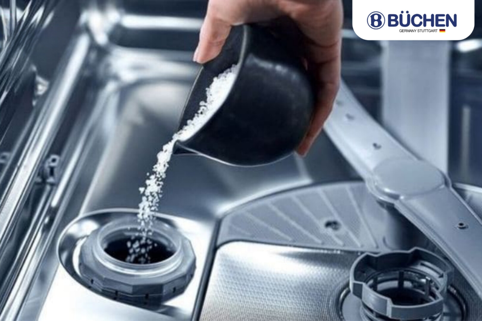 máy rửa bát báo hết muối