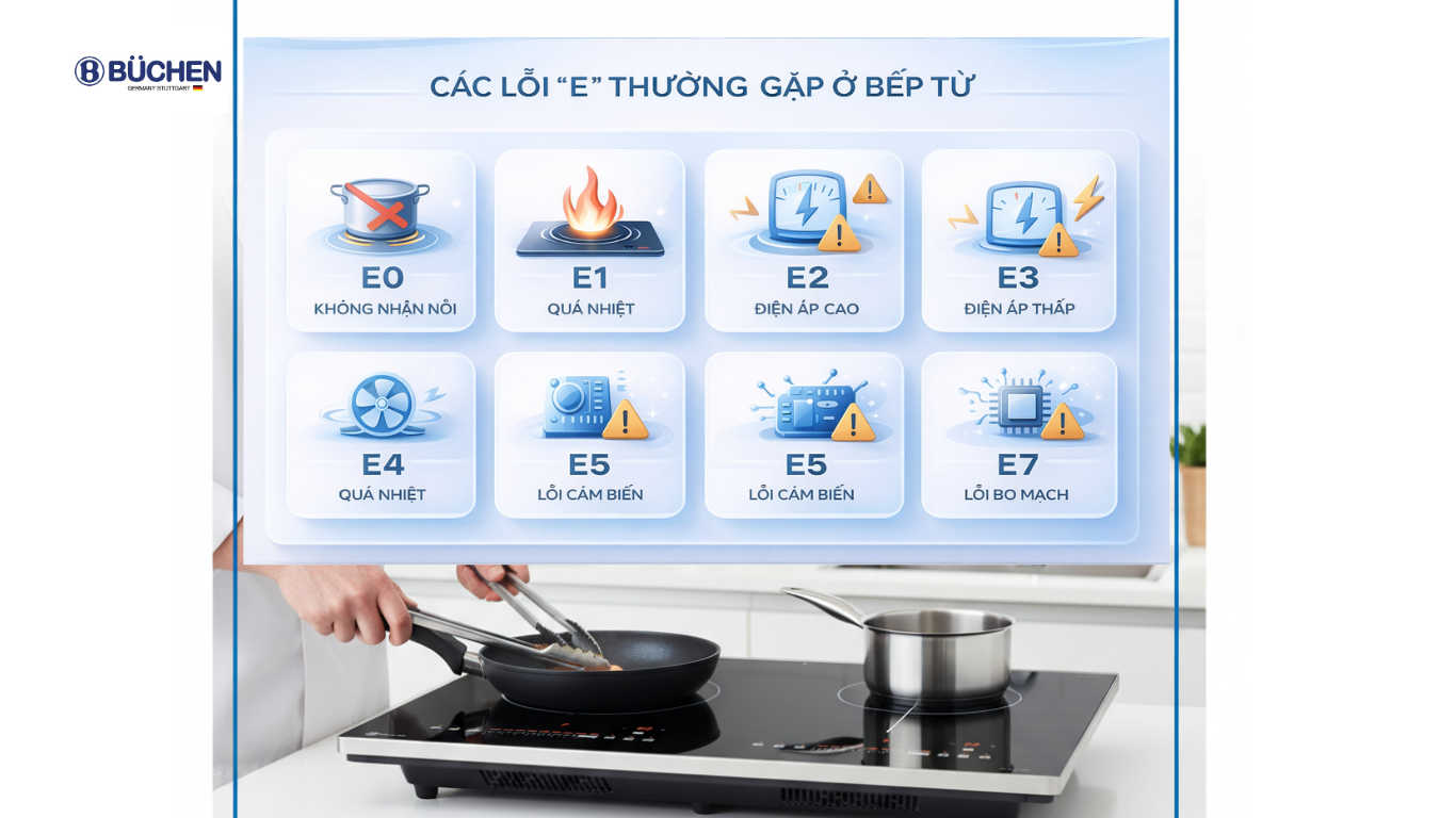 7 Mã Lỗi E Thường Gặp Ở Bếp Từ: Hướng Dẫn Chi Tiết Cách Khắc Phục Tại Nhà
