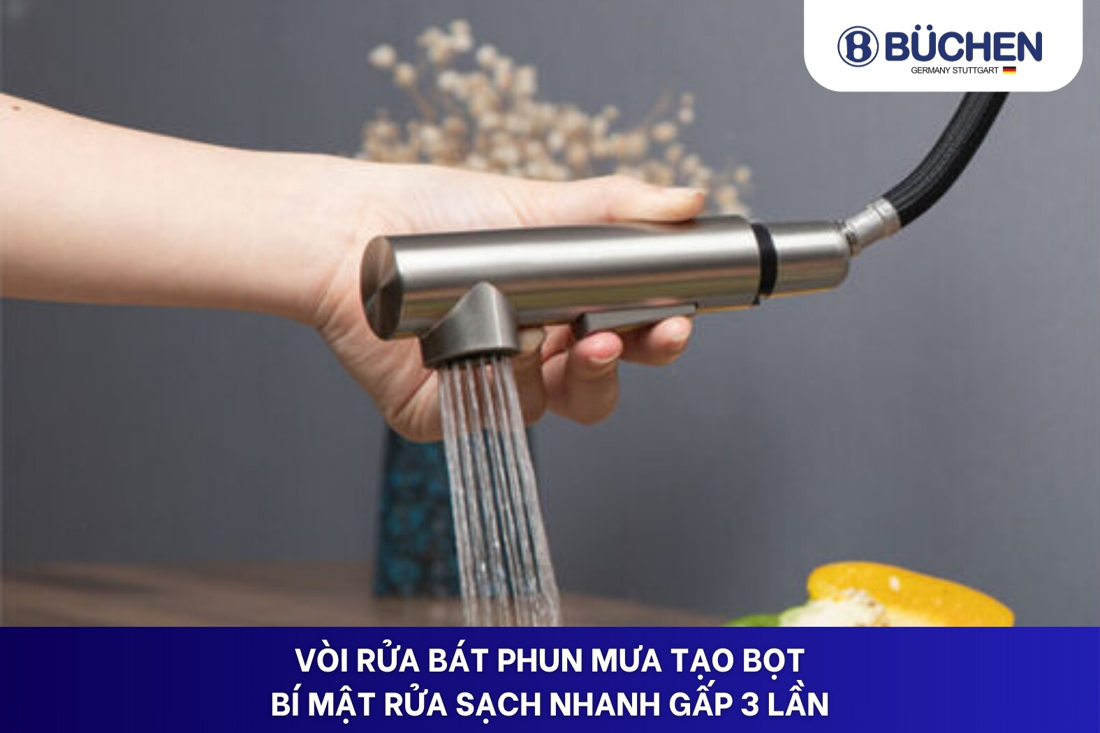 vòi rửa bát phun mưa tạo bọt