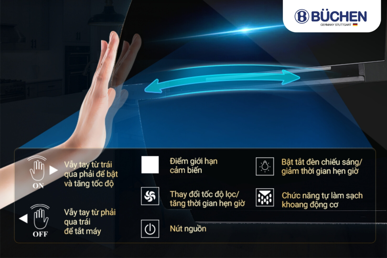 máy hút mùi vẫy tay