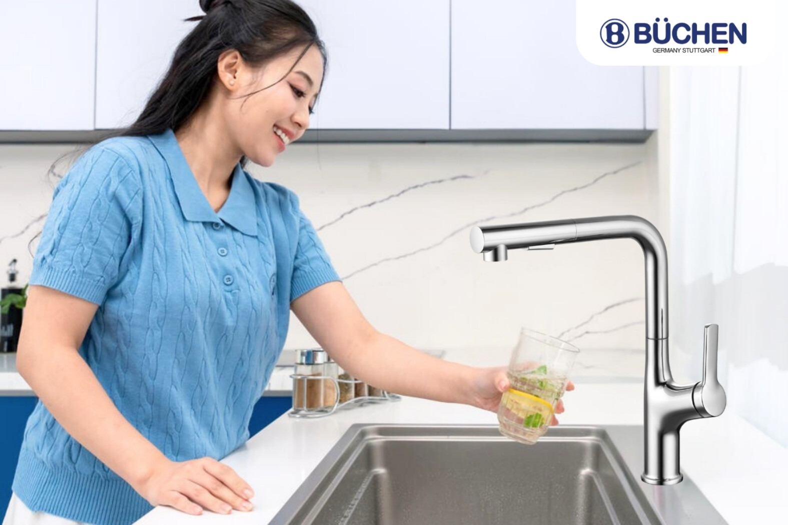 Chậu rửa bát dập hạt Line