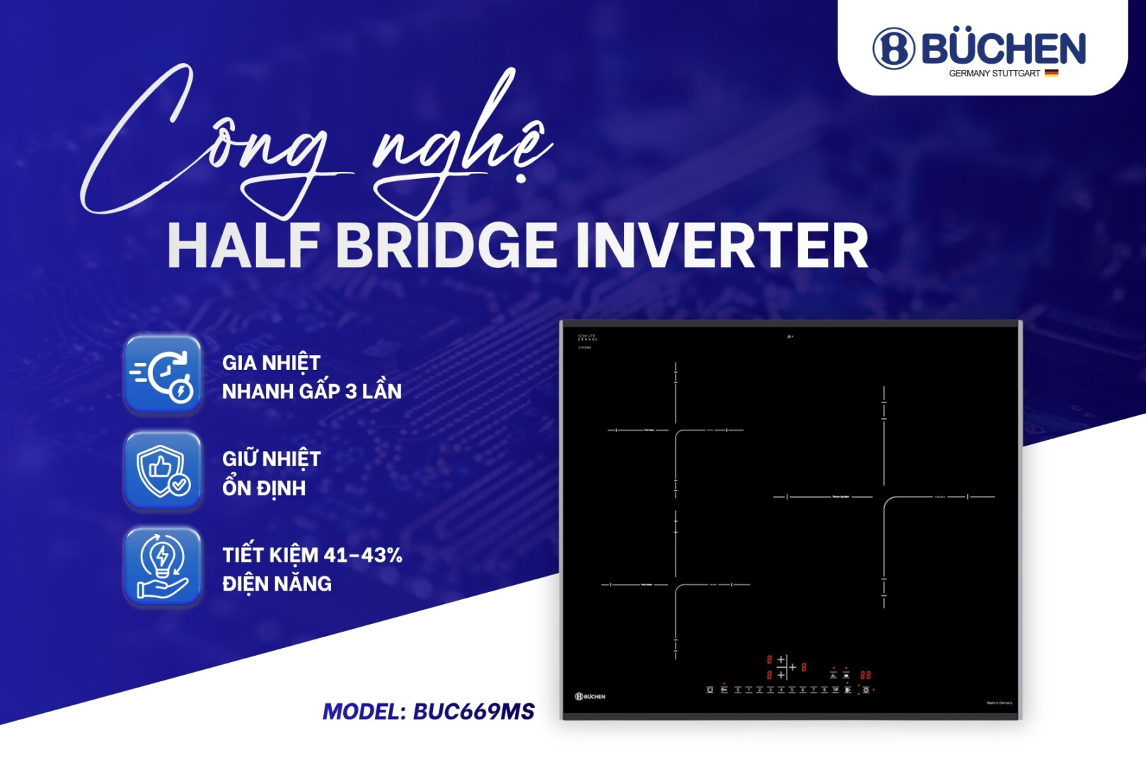 bếp từ Đức có quạt lồng sóc