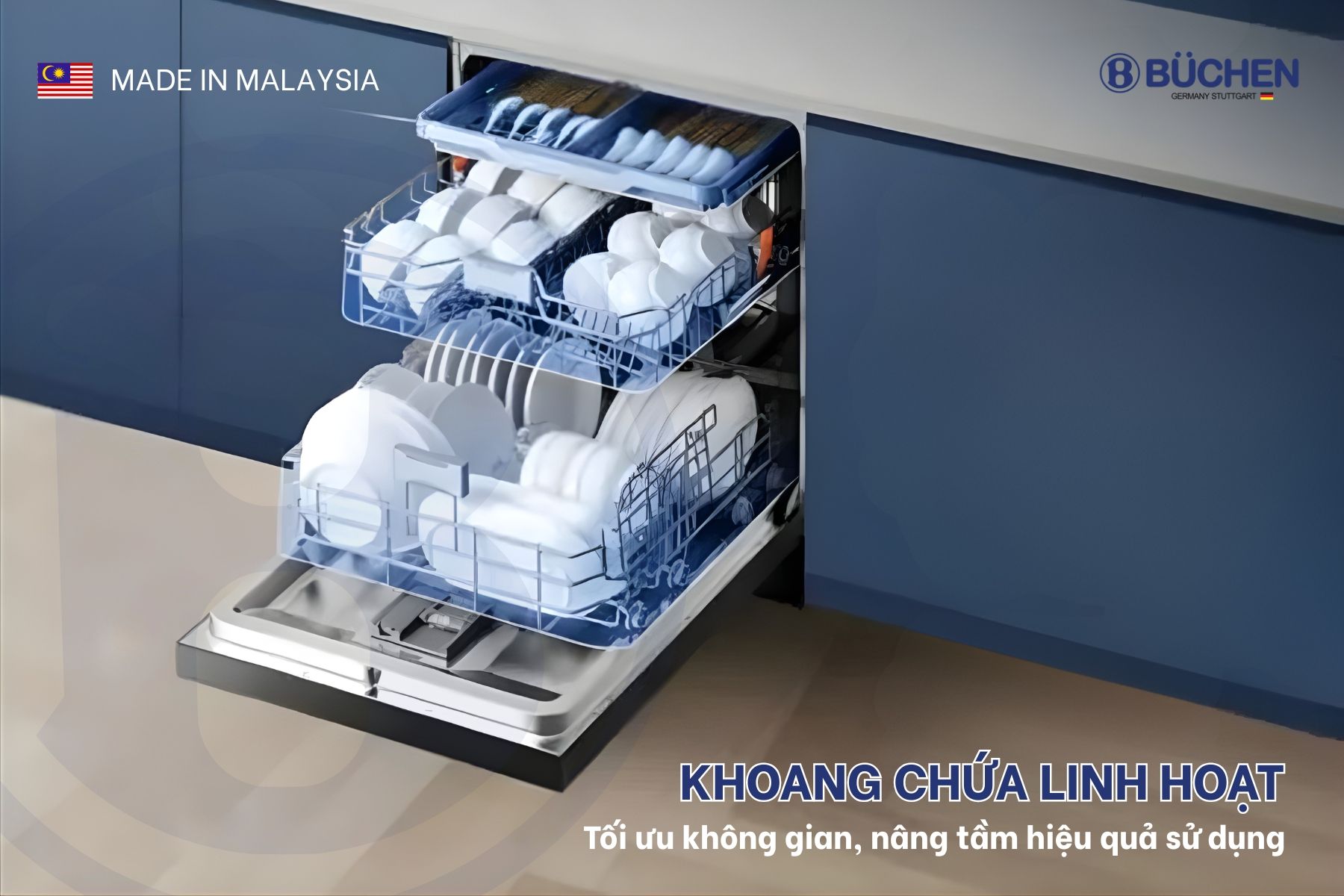 Máy rửa bát Buchen SMS16MKG Serie 6