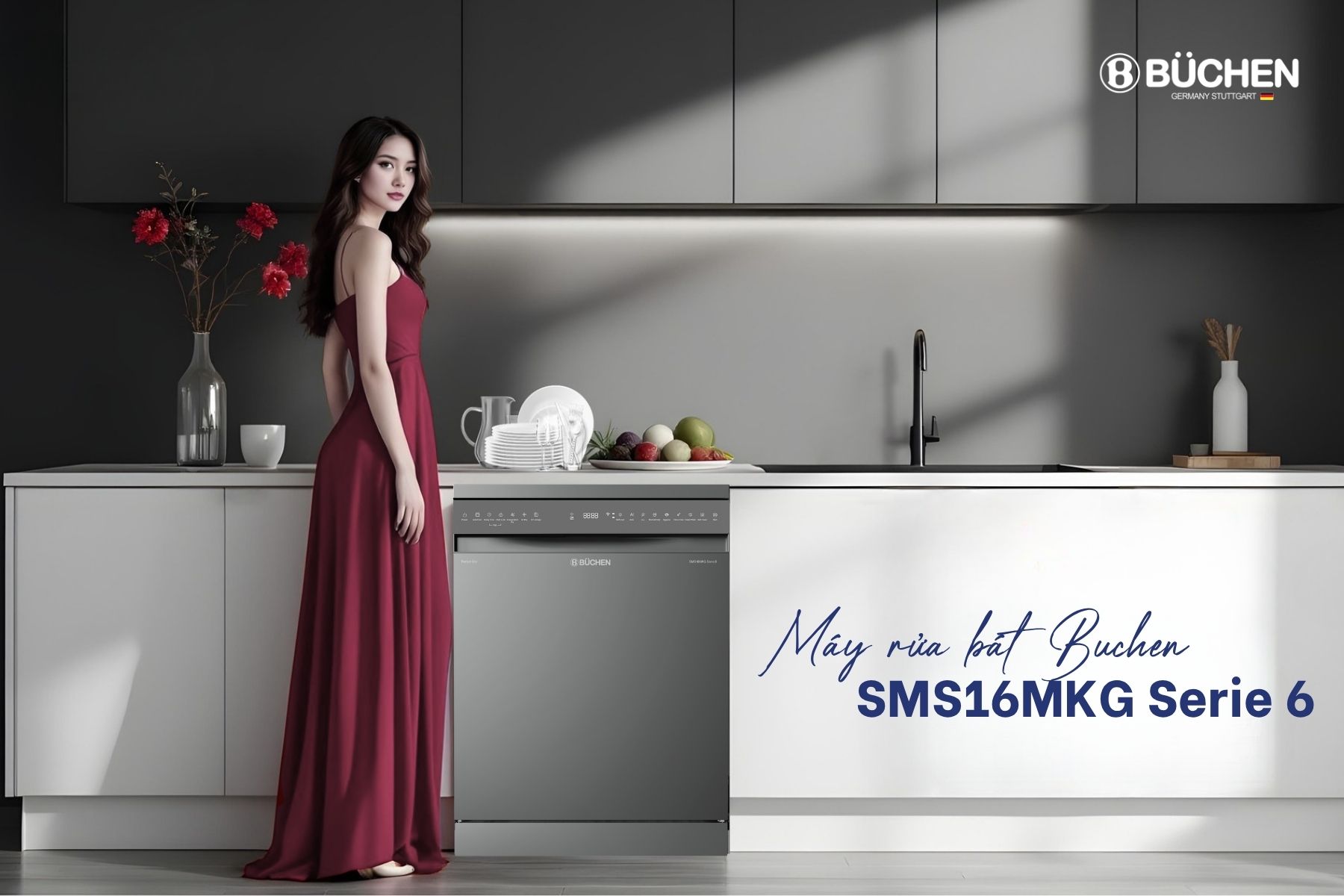 Máy rửa bát Buchen SMS16MKG Serie 6