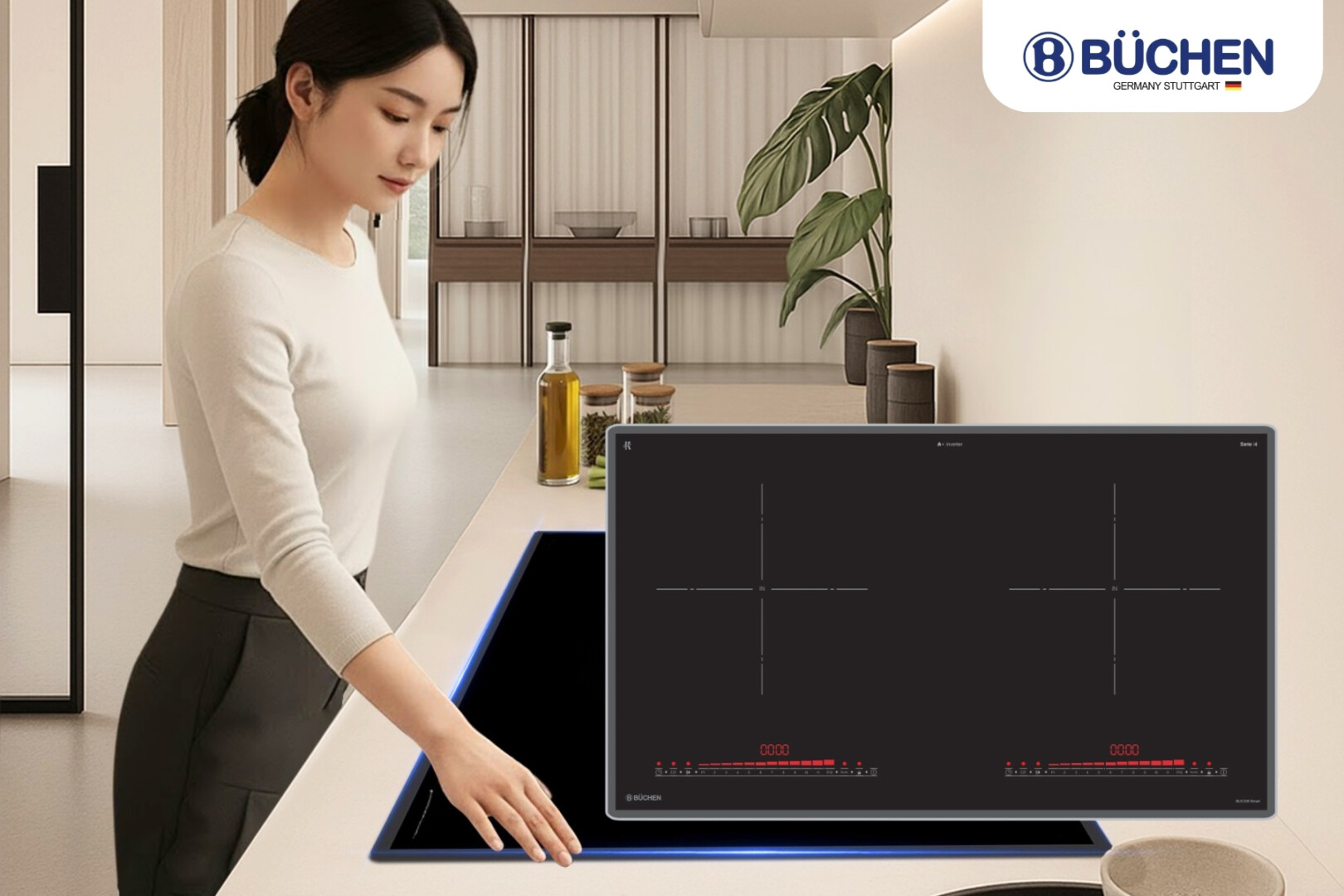 bếp từ Buchen 2 vùng nấu